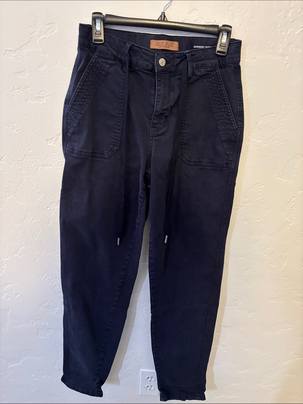 Judy Blue Dark Indigo Drawstring Boyfriend Jeans